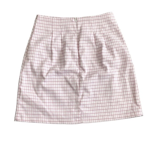 Brandy Melville Pink Gingham Plaid Mini Skirt - Picture 3 of 5